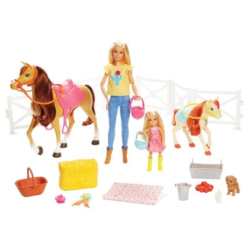 Barbie - Câlins et Chevaux Coffret Poupée et Figurines Chevaux