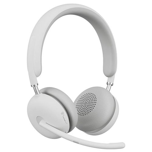 Logitech 2 - Micro-casque - sur-oreille - Bluetooth - sans fil - Suppresseur de bruit actif - USB-C via un adaptateur Bluetooth - blanc cassé - Certifié pour Microsoft Teams