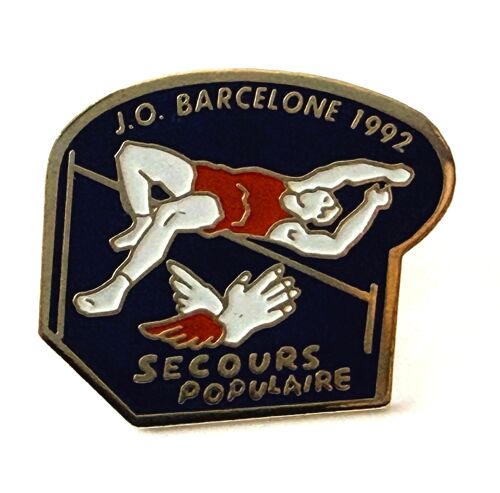 Pins Jeux Olympiques Saut En Hauteur Barcelone 1992 Secours Populaire /
