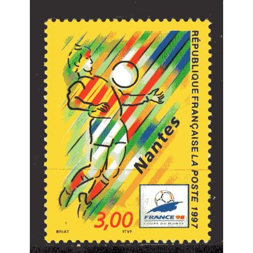 France 1997 Coupe Du Monde Football Les Stades Nantes Yvert N° 3076 Oblitere