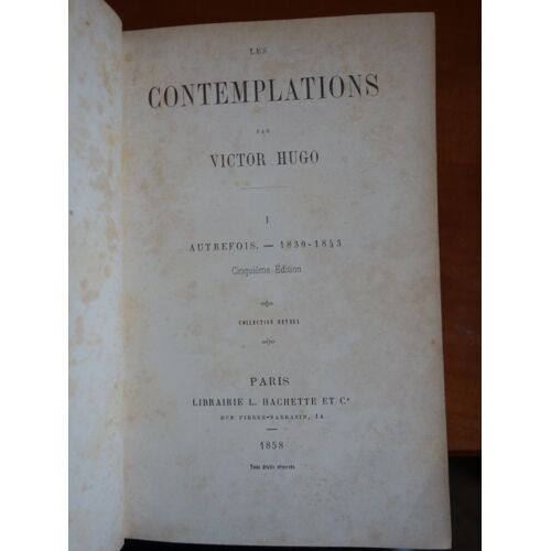 Livre "Les Contemplations" De Victor Hugo