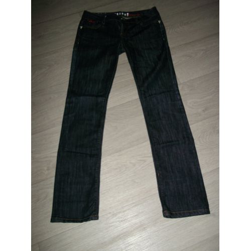 Jean Guess Bleu Très Foncé, Coutures Blanches En Déco 29 Us Soit 38/40 Fr Tbe
