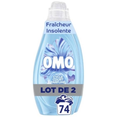 Lessive Liquide Fraîcheur Insolente Mandarine Thé Vert OMO 2x37 lavages