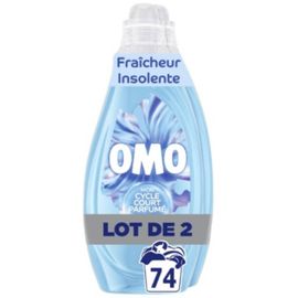 Lessive Liquide Fraîcheur Insolente Mandarine Thé Vert OMO 2x37 lavages