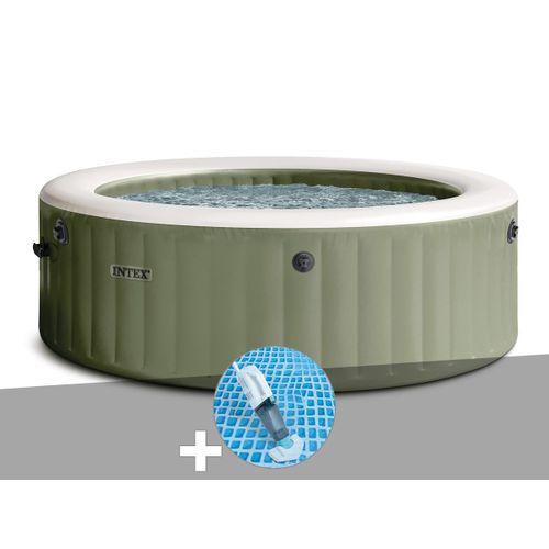 Kit spa gonflable Intex PureSpa Olive rond Bulles 4 places + Aspirateur