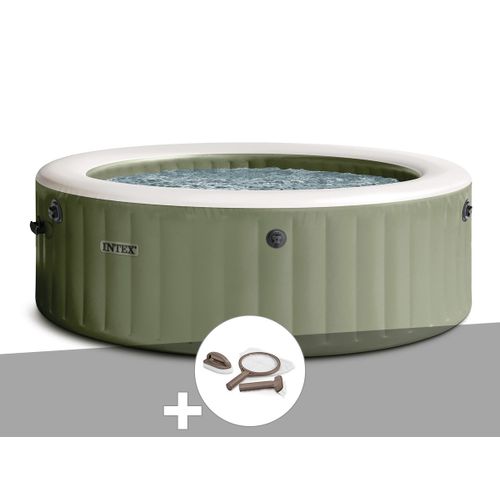 Kit spa gonflable Intex PureSpa Olive rond Bulles 6 places + Kit d'entretien