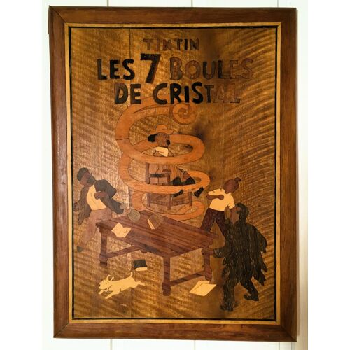 Marqueterie de la couverture de l'album de Tintin Les 7 Boules De Cristal