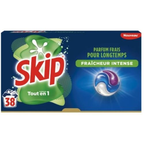 Lessive capsules Tout en 1 Fraîcheur intense SKIP x38