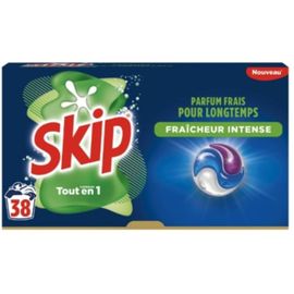 Lessive capsules Tout en 1 Fraîcheur intense SKIP x38