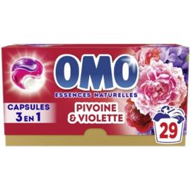 Lessive capsules 3en1 Pivoine et Violette OMO x29