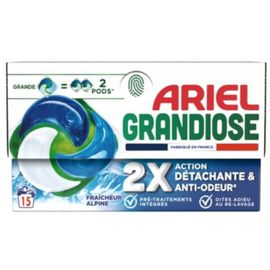 Lessive capsules Fraîcheur Alpine ARIEL Grandiose x15