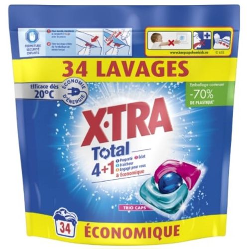 Lessive capsules Total 4+1 X-TRA 34 lavages