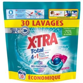 Lessive Capsules Total 4+1 Déd Fraîcheur+ Anti-Odeurs X-TRA 30 lavages