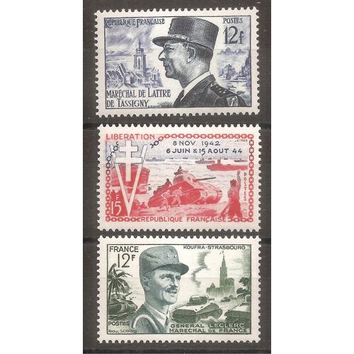 982 À 984 (1954) Tassigny / Libération / Leclerc N** (Cote 8,5e) (A070)
