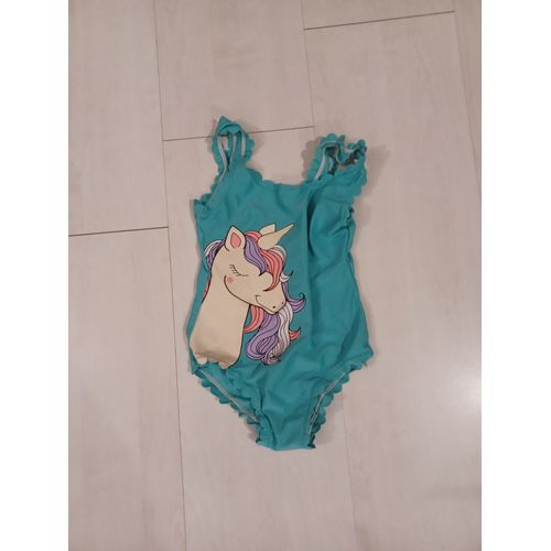 Maillot De Bain Bleu, Motif Licorne,Taille 5 Ans