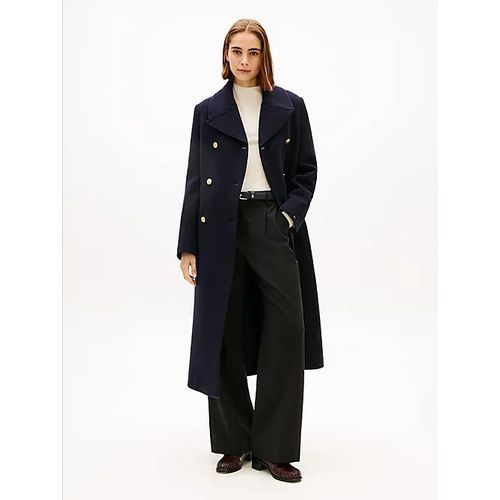 Manteau Long Ajusté En Laine Mélangée