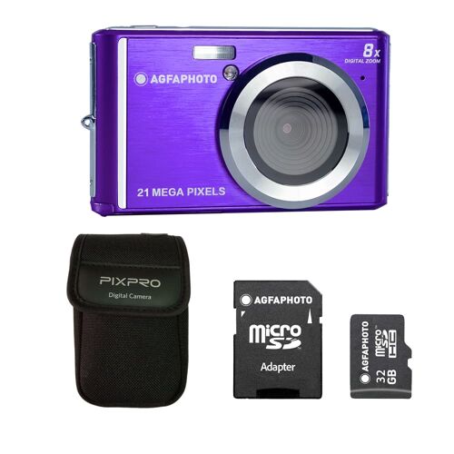 AGFA PHOTO Realishot DC5200 - Appareil Photo Numérique Compact, CMOS 21MP, Écran LCD 2,4", Zoom Digital 8x, Vidéo HD 720p, Batterie Lithium, Cartes SD, Modes Scène