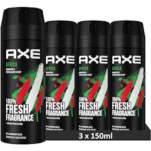 Axe Deodorant - Africa - Géranium Et Vanille - 48h Non Stop Frais - 150ml (X 3) 