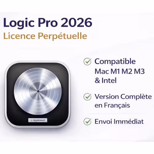 Logic Pro 2026 - Licence Perpétuelle - Compatible Mac M1 M2 M3 & Intel - Version Complète En Français - Envoi Immédiat