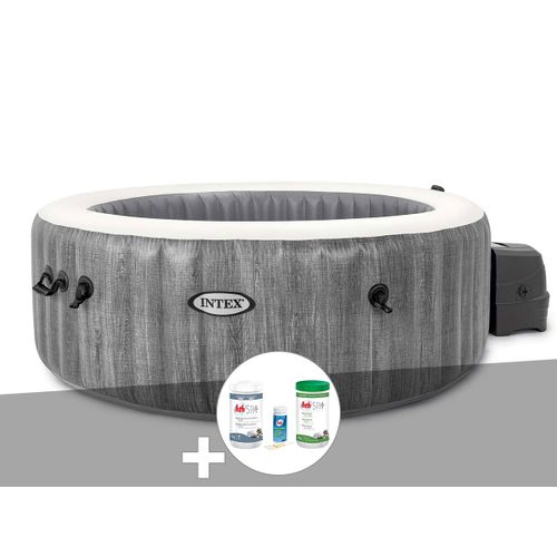 Kit spa gonflable Intex PureSpa Baltik rond Bulles 6 places + Kit de traitement brome