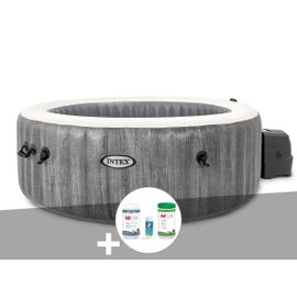 Kit spa gonflable Intex PureSpa Baltik rond Bulles 6 places + Kit de traitement brome