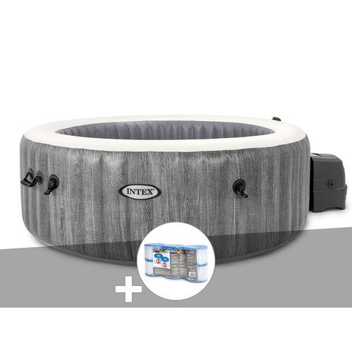 Kit spa gonflable Intex PureSpa Baltik rond Bulles 6 places + 6 filtres