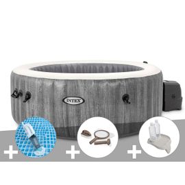 Kit spa gonflable Intex PureSpa Baltik rond Bulles 4 places + Aspirateur + Kit d'entretien + Porte-verre