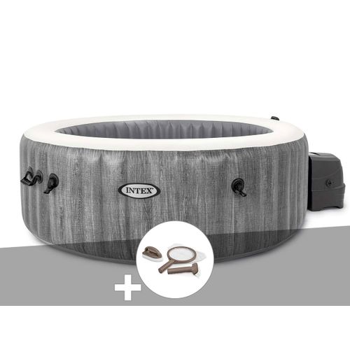 Kit spa gonflable Intex PureSpa Baltik rond Bulles 4 places + Kit d'entretien