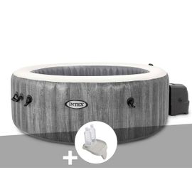 Kit spa gonflable Intex PureSpa Baltik rond Bulles 6 places + Porte-verre