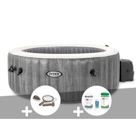 Kit spa gonflable Intex PureSpa Baltik rond Bulles 6 places + Kit d'entretien + Kit de traitement brome