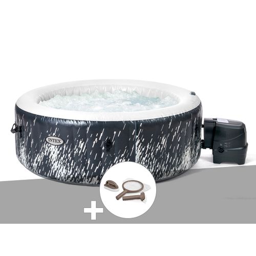 Kit spa gonflable Intex PureSpa Galaxie rond Bulles avec LED 4 places + Kit d'entretien