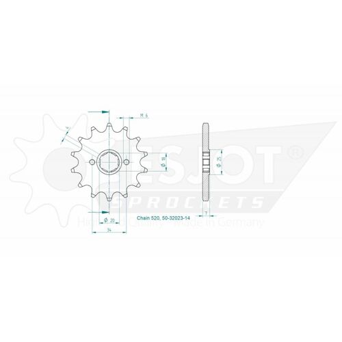 Pignon De Sortie De Boite Esjot Pour Moto Archive Motorcycle 125 Am60 Cafe Racer 2017 À 2021 Neuf