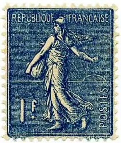 France 1926, Beau Timbre Neuf* Yvert 205, Semeuse Lignée 1f. Bleu, Cote 8 Euros.
