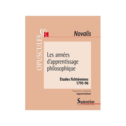 Les Années D'apprentissage Philosophique