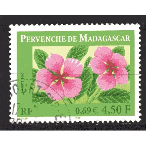 France 2000 Fleur La Pervenche De Madagascar Yvert N° 3306 Oblitere