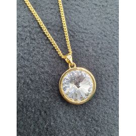 Pendentif Rond Cristal Blanc Femme Swarovski
