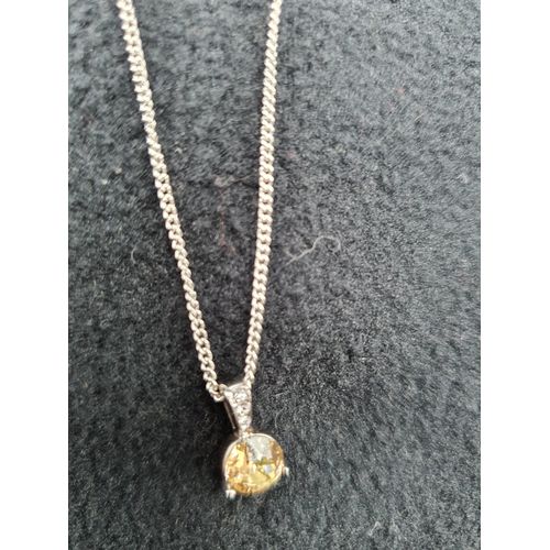 Pendentif Goutte Pierre De Cristal Jaune Pale Femme Swarovski