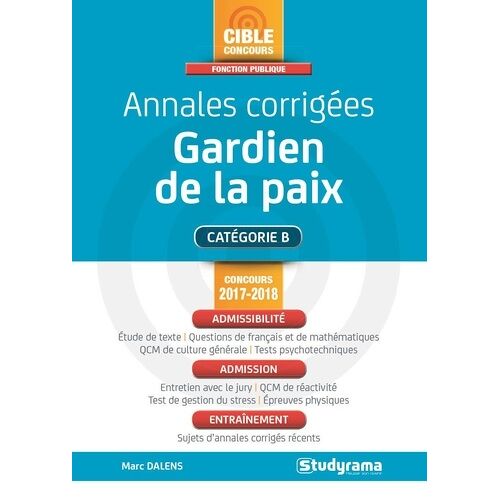 Annales Corrigées Gardien De La Paix