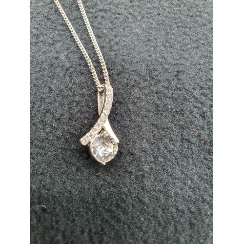 Pendentif Ruban Cristal Blanc Femme Swarovski