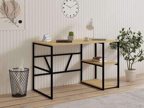 Bureau en bois "Caste" - 120 x 60 x 74 cm - Beige