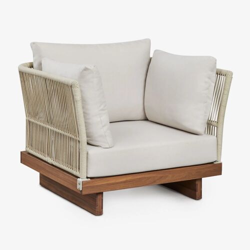 Lot De 2 Chaises De Jardin Dailin En Bois D'acacia Et Corde Tressée Brun Acacia