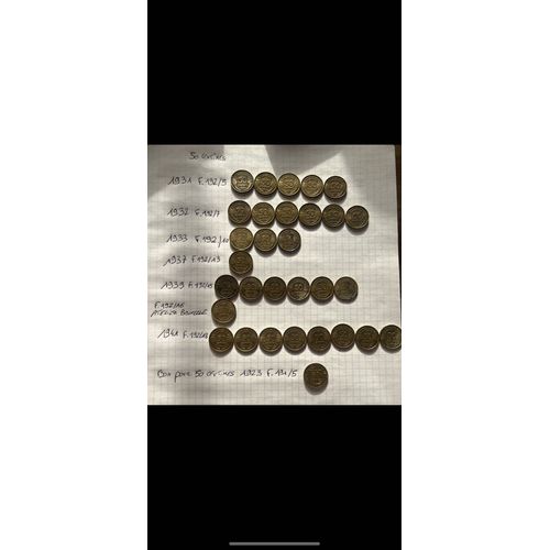 Lot De 30 Pièces De 50 Cts Et Un Bon Pour 50 Cts