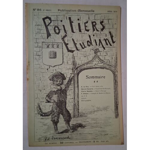 Poitiers Étudiant N° 86 - 9e Année - Avril 1910