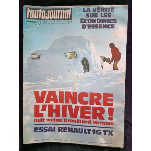L'Auto-Journal N°20 Novembre 1973 Essai Renault 16 Tx, Delahaye 235