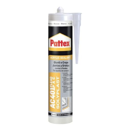 Mastic silicone Pattex AC 401 Flexo Pac, pour joints et fissures, appuis de fenêtre, portes, plinthes, intérieur, étanchéité pour usage intérieur et extérieur...