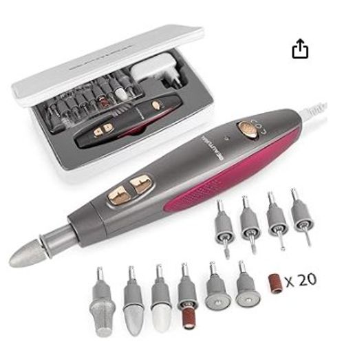 Kit manucure/pédicure Beautural, coupe-ongles électrique professionnel avec 10 embouts, kit de soin des ongles avec lumière LED, pour les soins des mains et des pieds