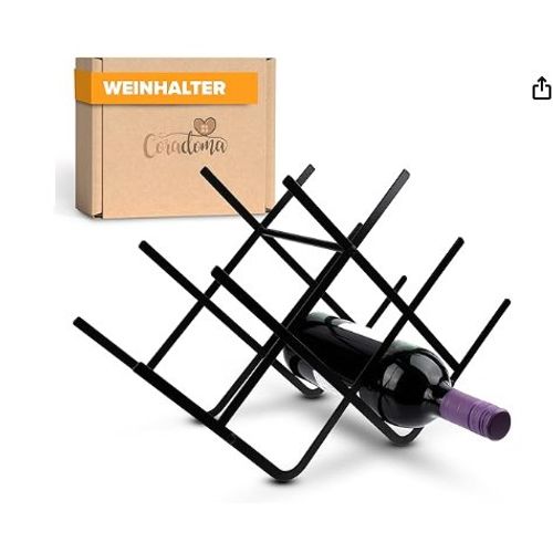 Casier à vin en métal noir pour 8 bouteilles de vin et autres boissons, petite étagère - casier à bouteilles étroit, porte-boissons, casier à vin - support à bouteilles, porte-bouteilles