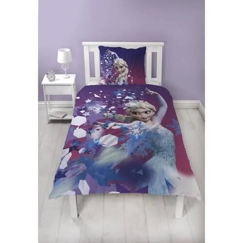 Parure De Couette - Homerokk - La Reine Des Neiges - 140x200 Cm - 100% Coton - Rose Pâle