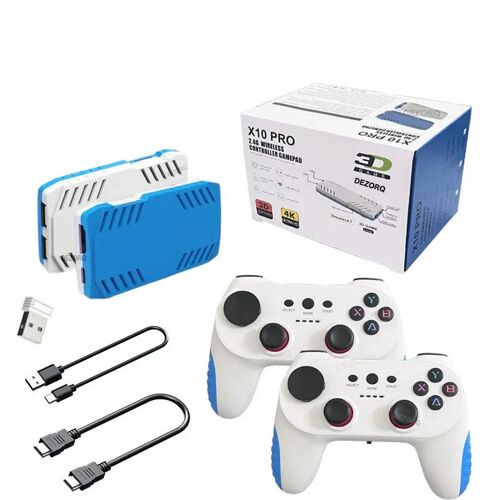 128G X10 PRO GameStick 4K HD TV Console de jeu vidéo jeux 3D 40 + simulateurs S905 x 3 jeux rétro double contrôleur 2.4G - 128GB 50K GAMES