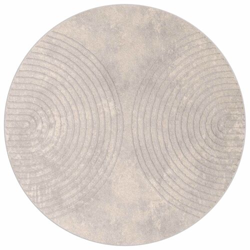 Vidaxl Tapis De Surface Rond Galati Beige Ø 200 Cm Polyester